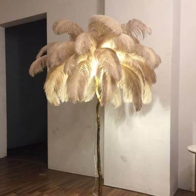 Icelandic Ostrich Feather Tree Lamp - MaviGadget