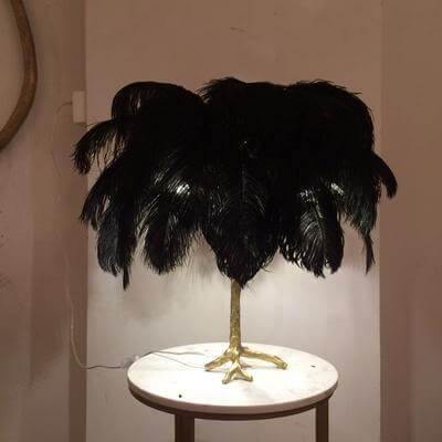 Icelandic Ostrich Feather Tree Lamp - MaviGadget