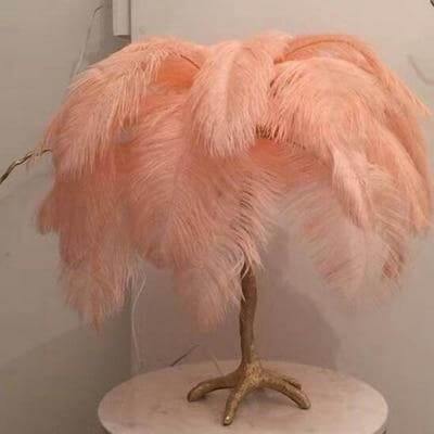 Icelandic Ostrich Feather Tree Lamp - MaviGadget