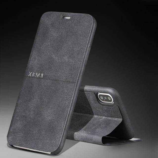 Ultra Thin Leather Flip Case For iPhone - MaviGadget