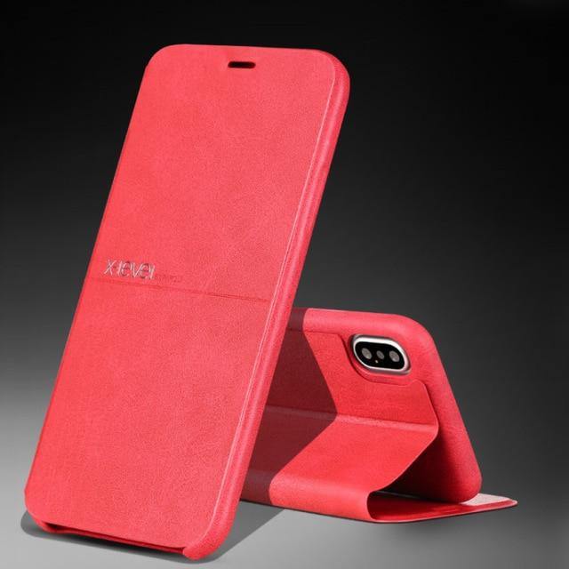 Ultra Thin Leather Flip Case For iPhone - MaviGadget