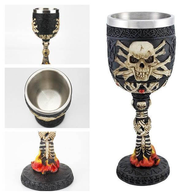Stainless Steel Skull Gothic Goblet Cocktail Glass - MaviGadget