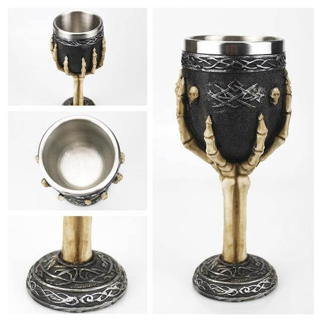 Stainless Steel Skull Gothic Goblet Cocktail Glass - MaviGadget