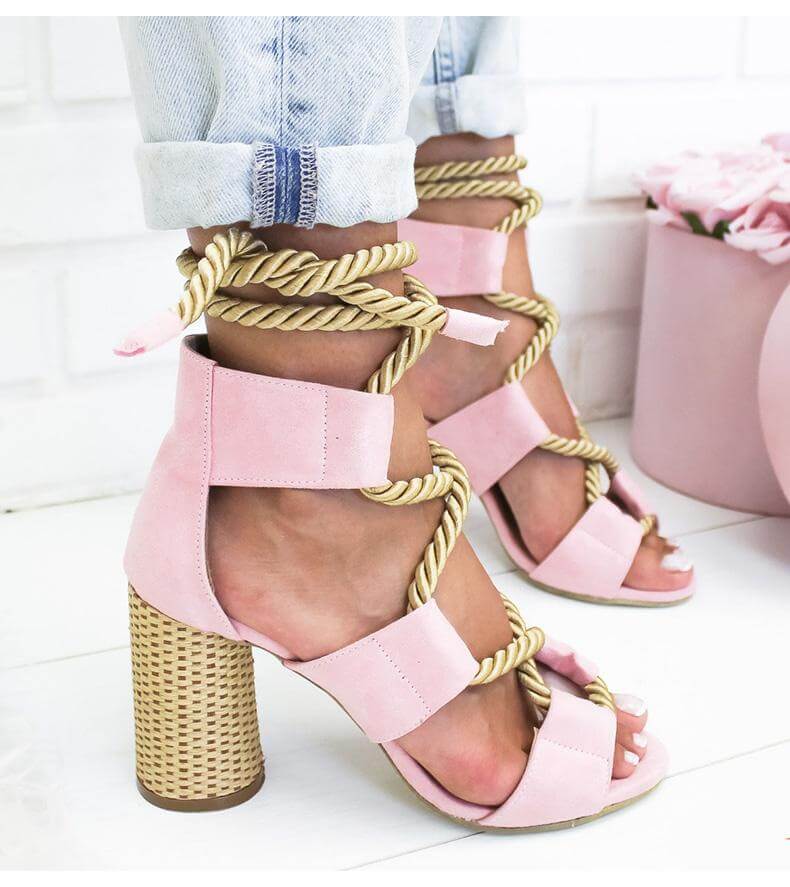 Lace Up Colorful Gladiator Sandals - MaviGadget