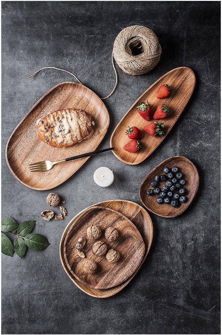 Irregular Natural Wood Plates - MaviGadget