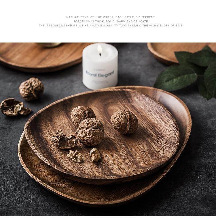 Irregular Natural Wood Plates - MaviGadget
