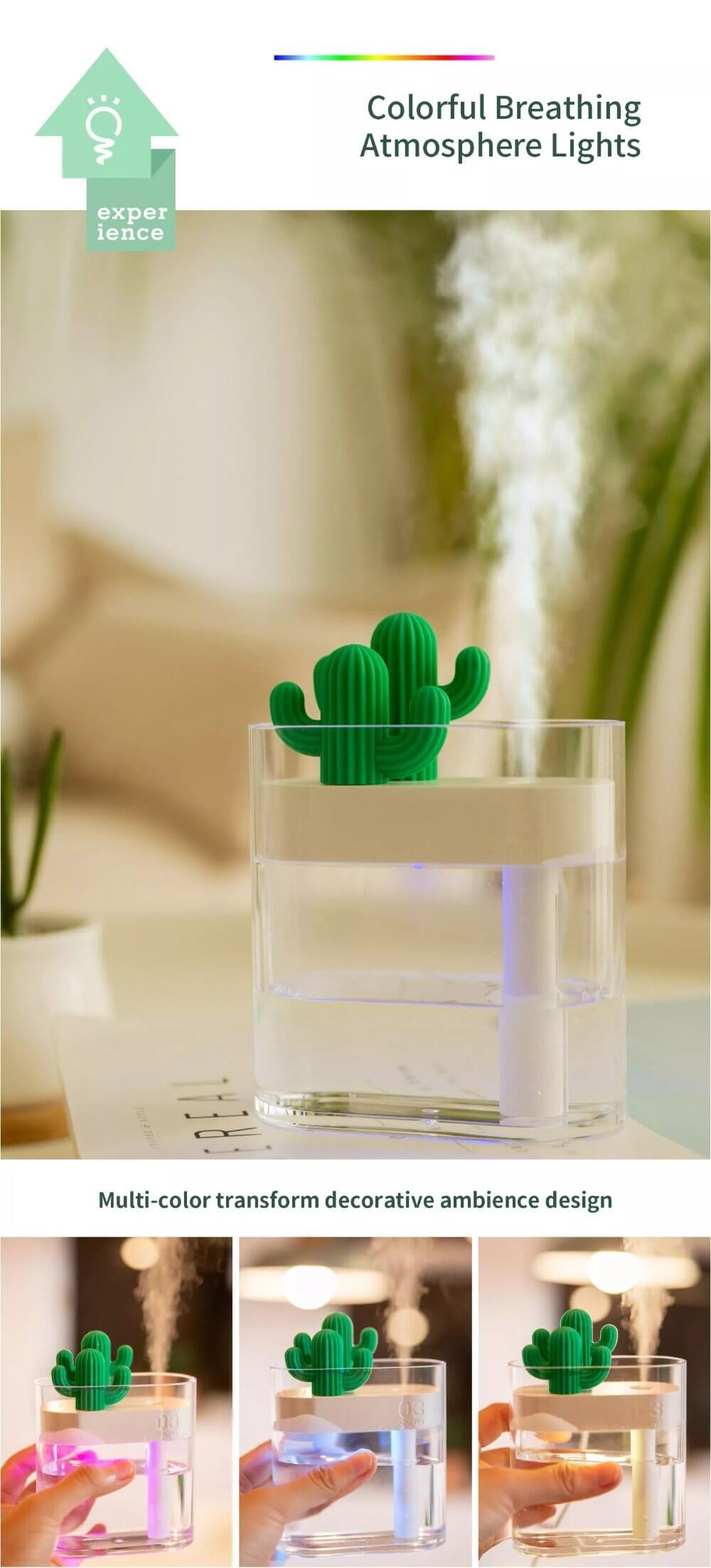 Ultrasonic Cactus Air Humidifier - MaviGadget