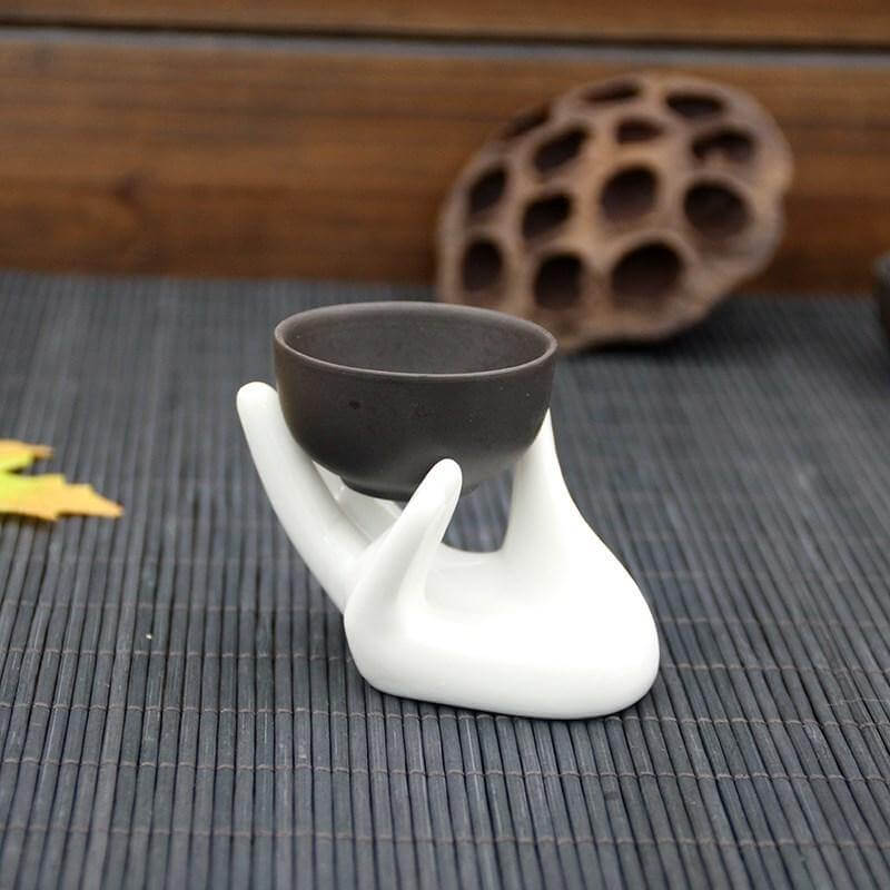Hand Shape Ceramic Egg Cup Holder - MaviGadget