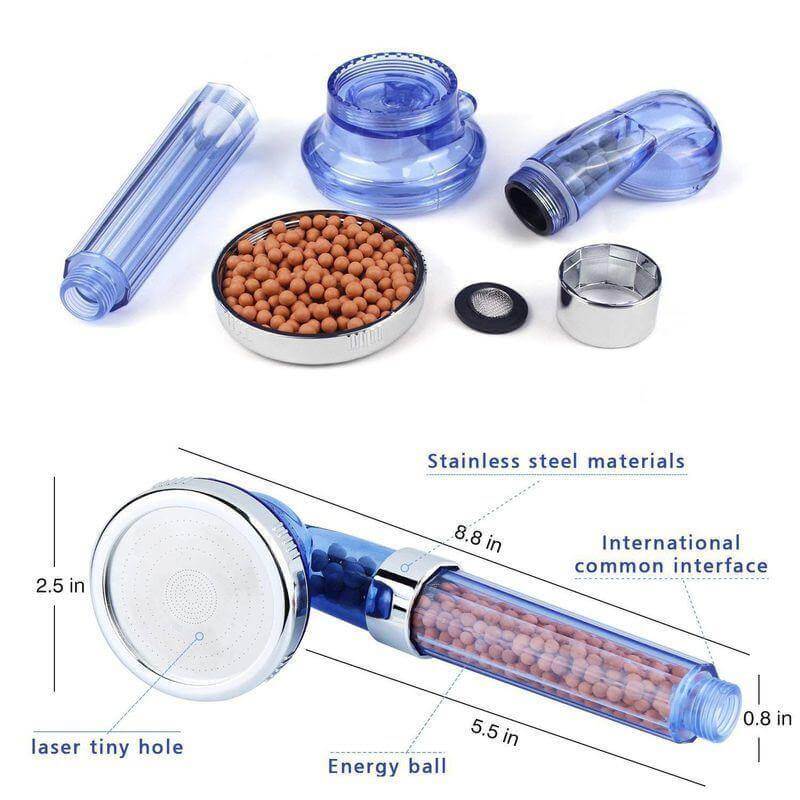 Universal Ion High-Pressure Water Saving Shower Head - MaviGadget