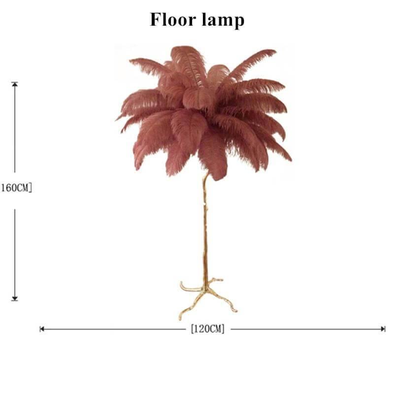 Icelandic Ostrich Feather Tree Lamp - MaviGadget