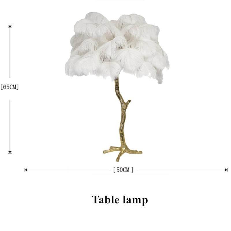 Icelandic Ostrich Feather Tree Lamp - MaviGadget