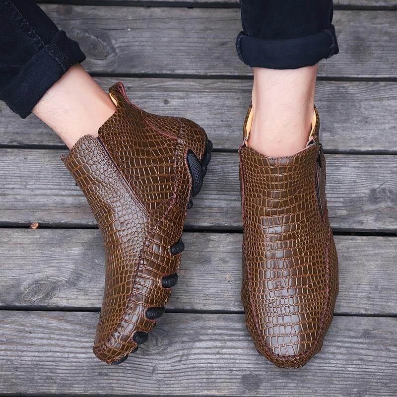 Leather Vintage Outdoor Fur Winter Ankle Boots - MaviGadget