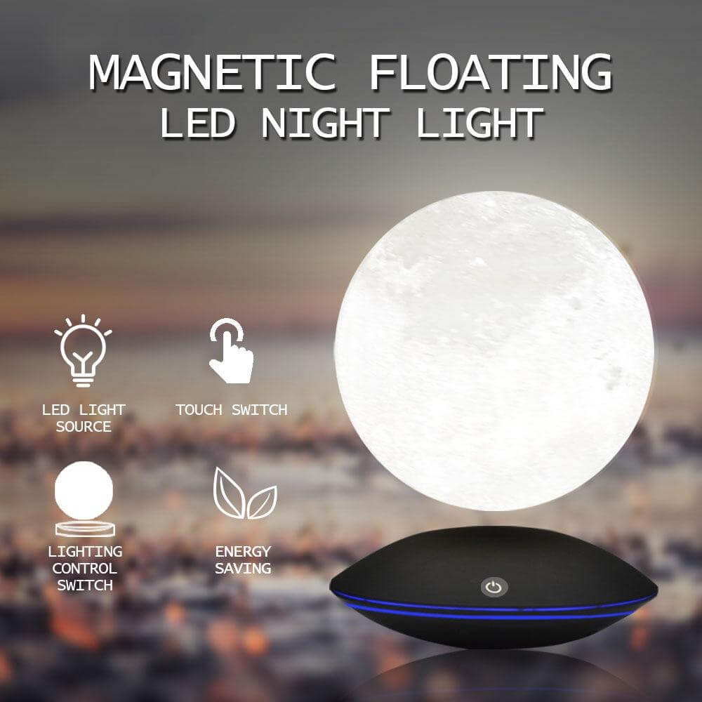 Magnetic Levitating 360 Rotating Moon Night Lamp - MaviGadget