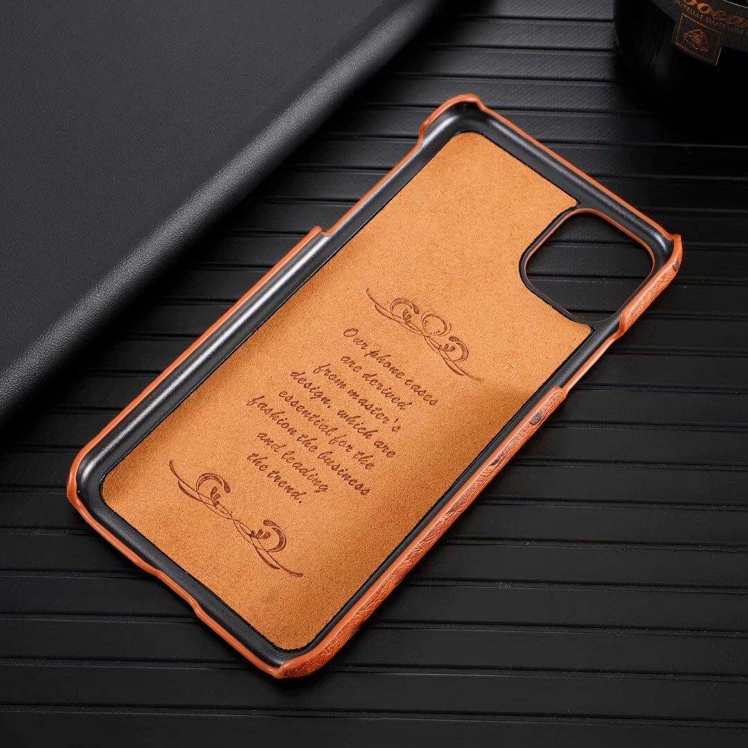 Genuine Leather Ostrich Pattern iPhone Case - MaviGadget