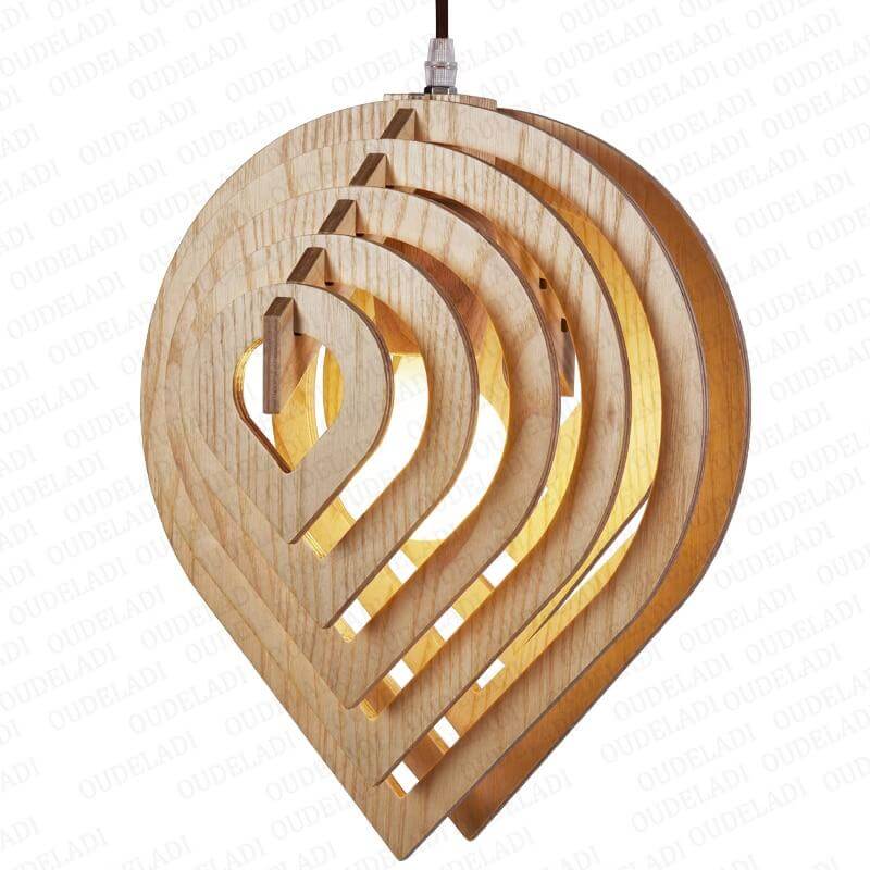 Wooden Water Drop Shaped Pendant Light - MaviGadget