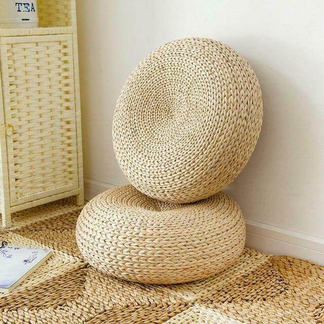 Rattan Flor Ottoman Cushion - MaviGadget