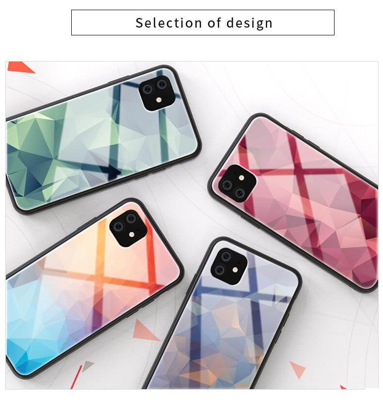 Tempered Glass Colorful Geometric iPhone Cases - MaviGadget