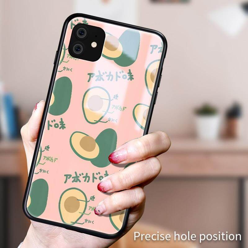 Tempered Glass Avocado iPhone 11 Cases - MaviGadget