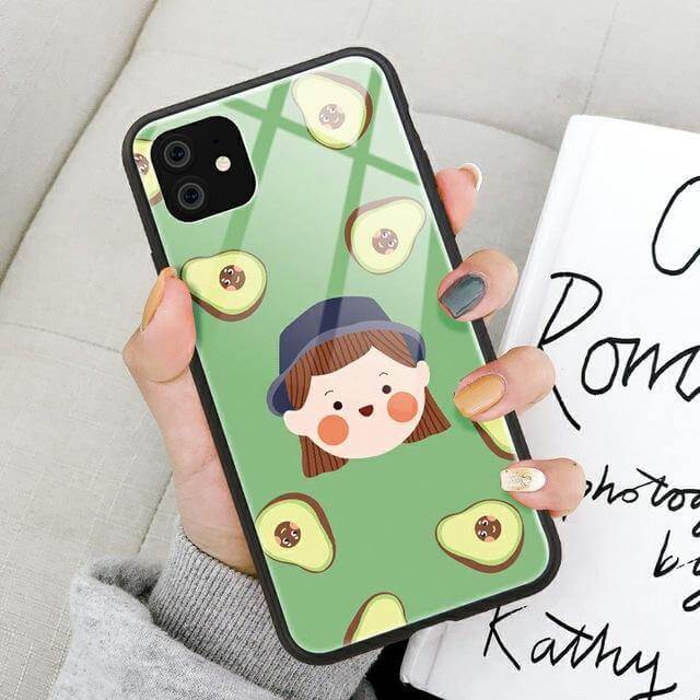 Tempered Glass Avocado iPhone 11 Cases - MaviGadget