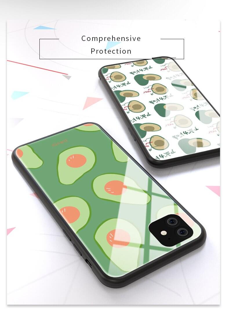 Tempered Glass Avocado iPhone 11 Cases - MaviGadget