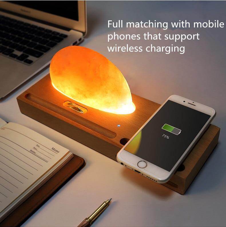 Sunrise Scene Himalayan Salt Led Lamp with Wireless Charger - MaviGadget