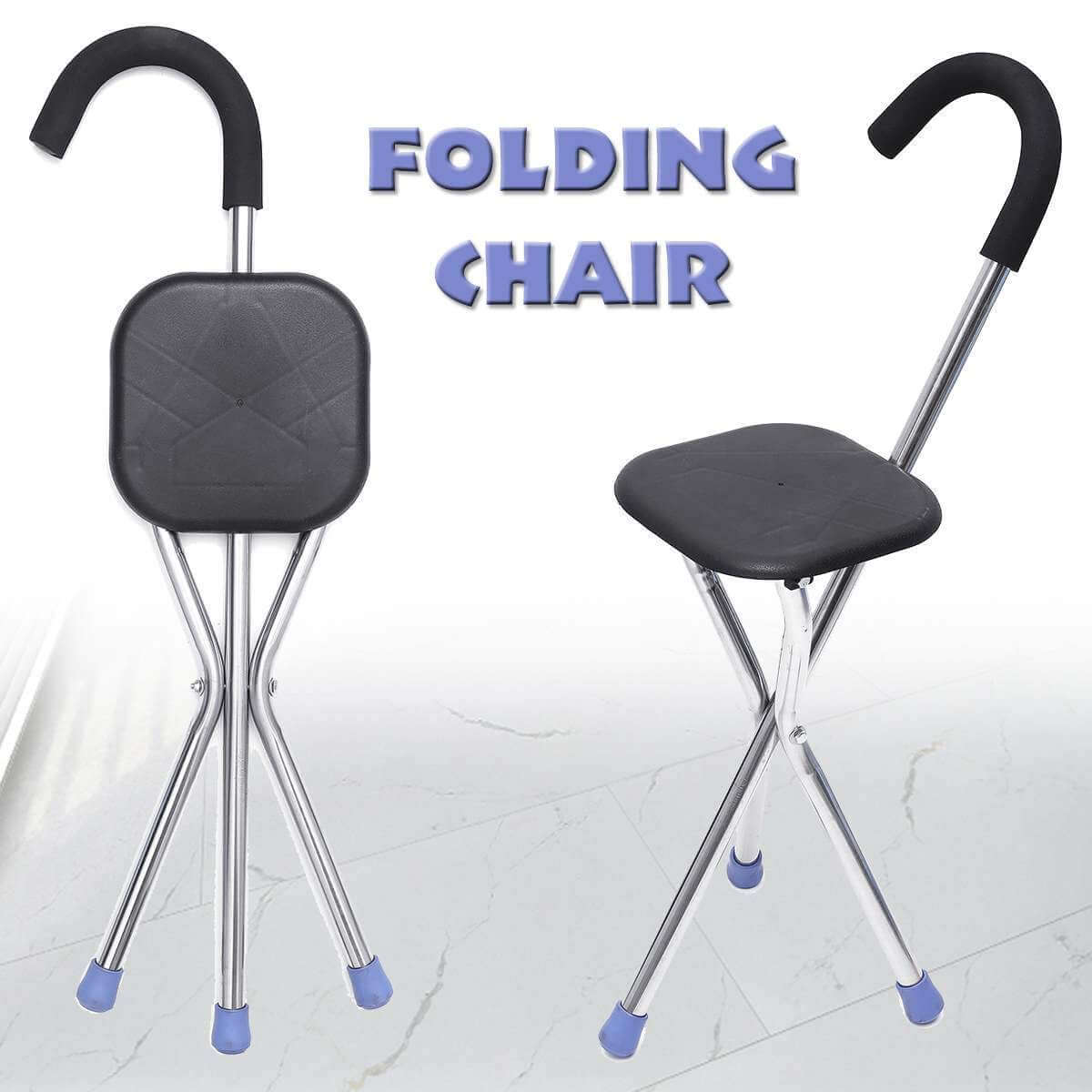 2 In 1 Portable Lightweight Walking Stick With Chair - MaviGadget