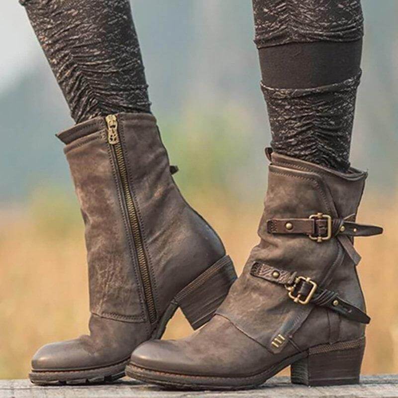 Punk Style Vintage Ankle Boots - MaviGadget