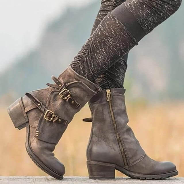 Punk Style Vintage Ankle Boots - MaviGadget