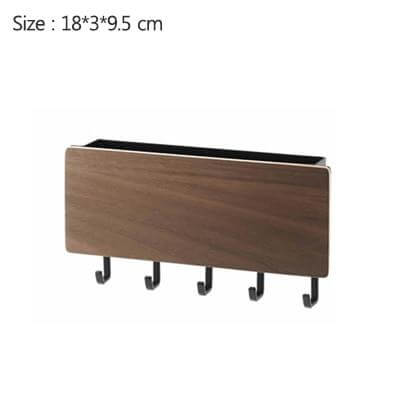 Modern Wood Wall Organizer with Hooks - MaviGadget