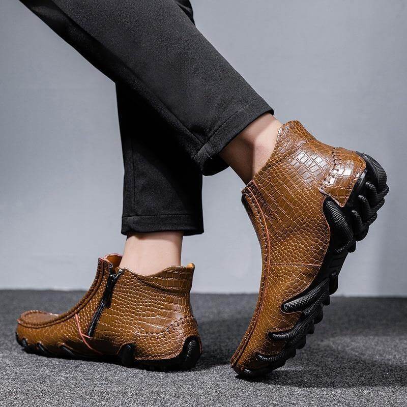 Leather Vintage Outdoor Fur Winter Ankle Boots - MaviGadget