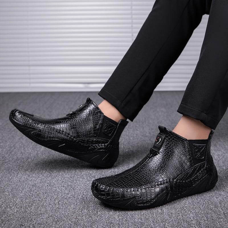 Leather Vintage Outdoor Fur Winter Ankle Boots - MaviGadget