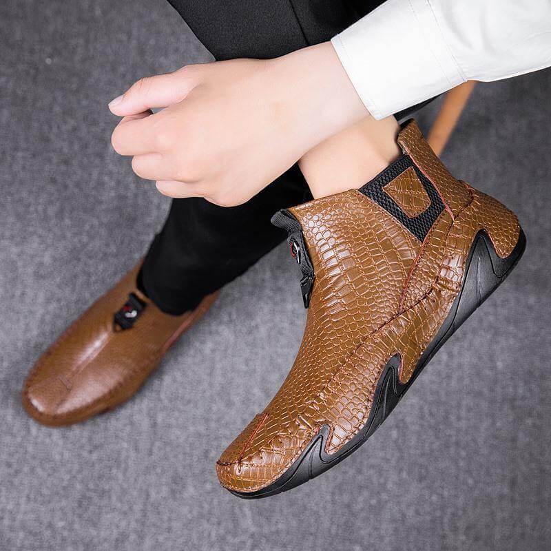 Leather Vintage Outdoor Fur Winter Ankle Boots - MaviGadget