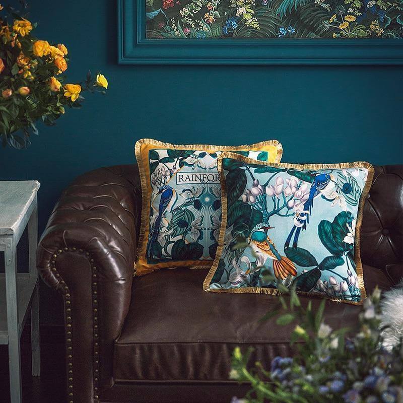 Antique Rainforest Chinese Art Velvet Pillowcase - MaviGadget