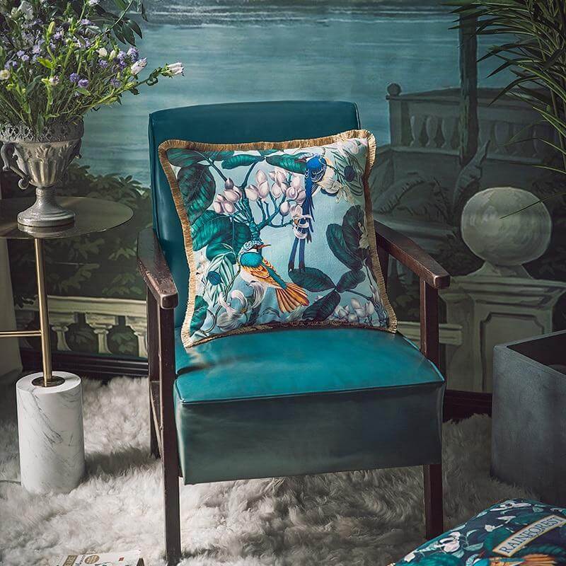 Antique Rainforest Chinese Art Velvet Pillowcase - MaviGadget