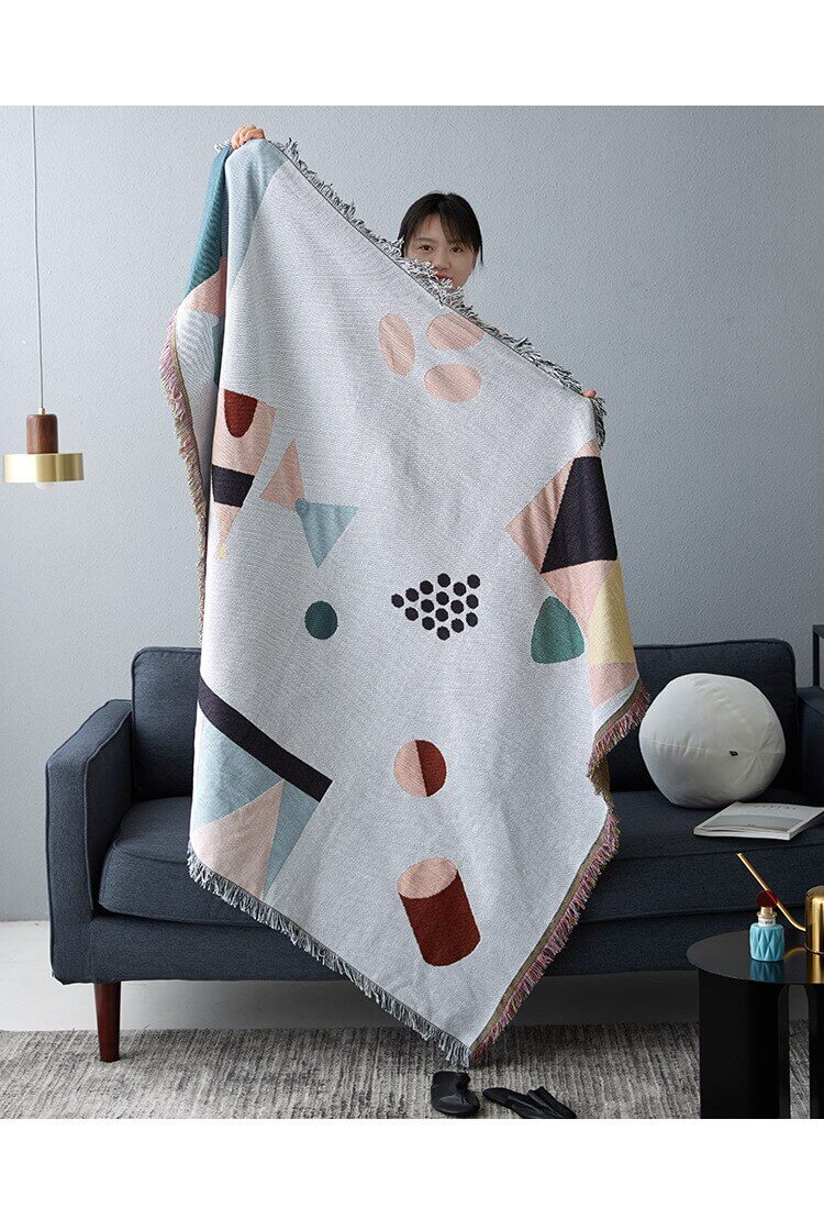 Nordic Geometric Throw Blankets - MaviGadget