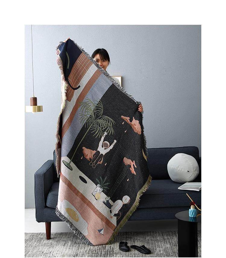 Nordic Geometric Throw Blankets - MaviGadget