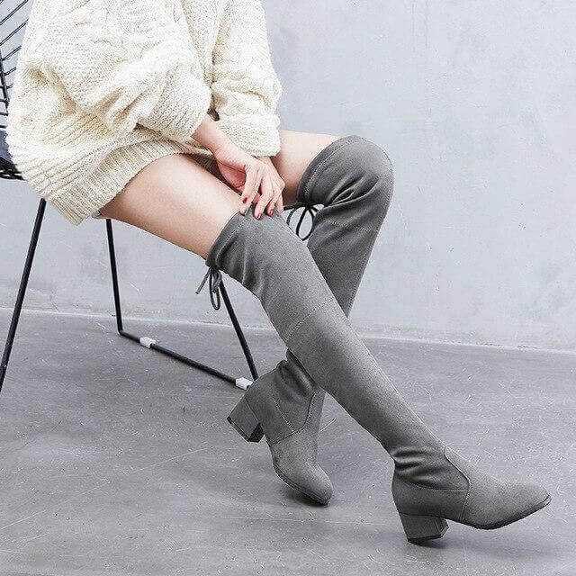 Fashion Over the Knee High Boots - MaviGadget