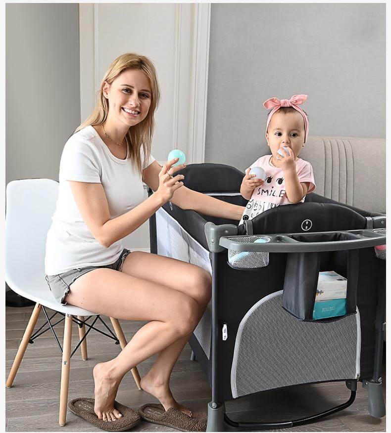 Multifunctional Foldable Baby Bed with Removable Side - MaviGadget