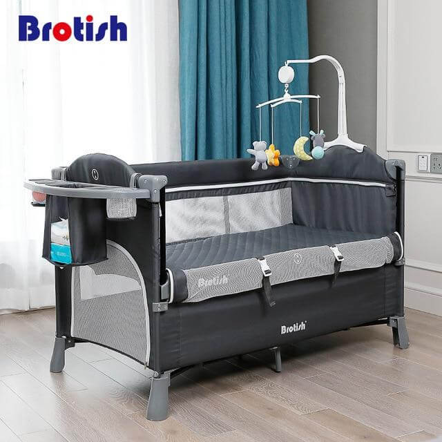 Multifunctional Foldable Baby Bed with Removable Side - MaviGadget