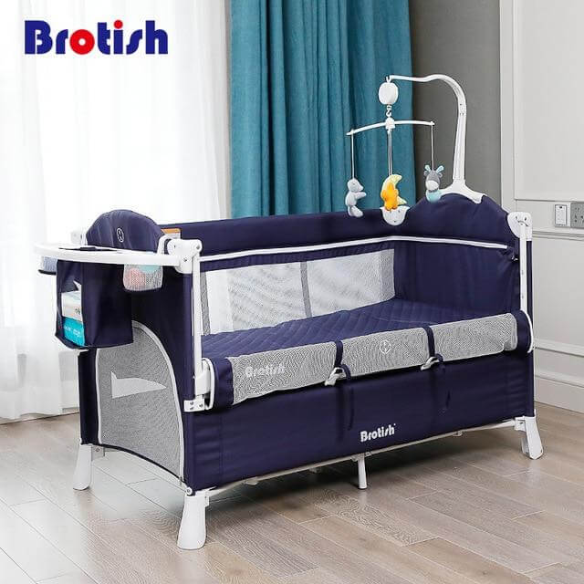 Multifunctional Foldable Baby Bed with Removable Side - MaviGadget