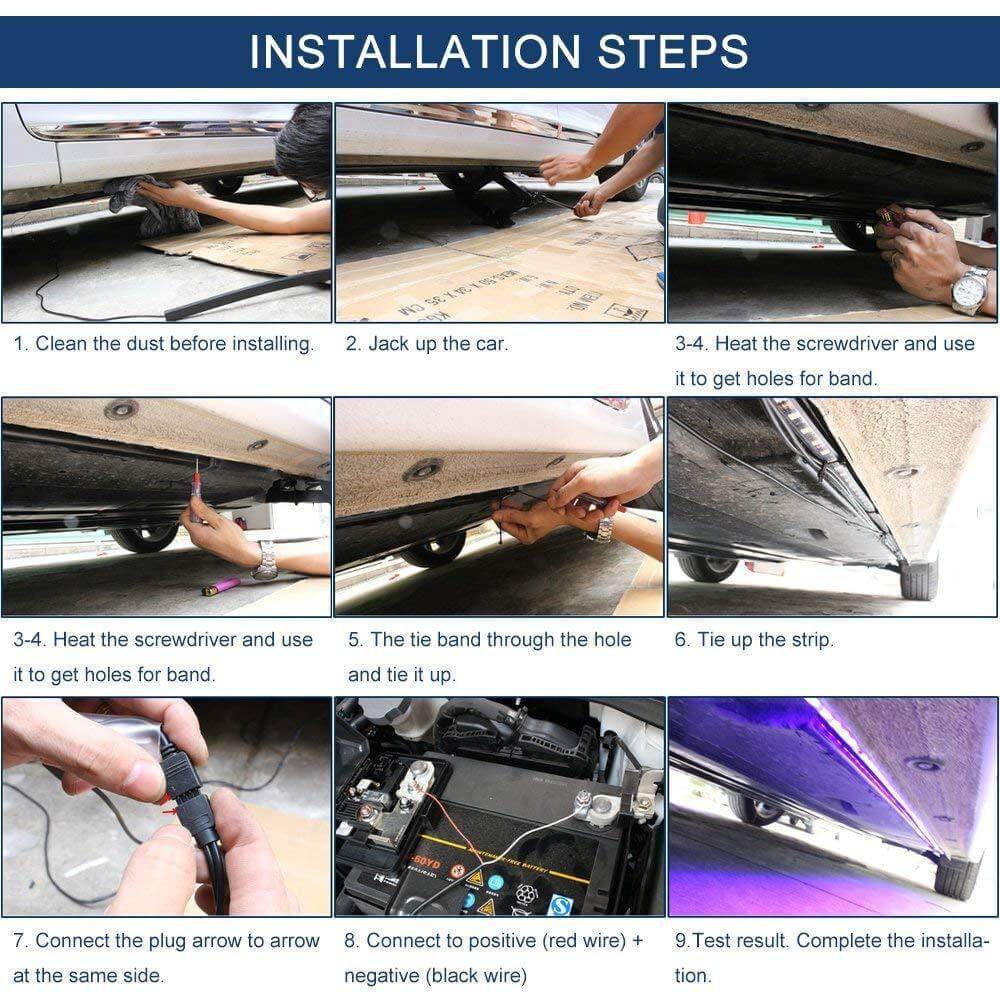 Multicolor Waterproof Car LED Underbody Light - MaviGadget