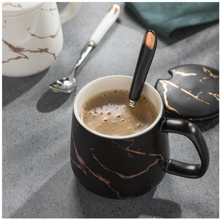 Elegant Marble Ceramic Coffee Mug Gift Set - MaviGadget