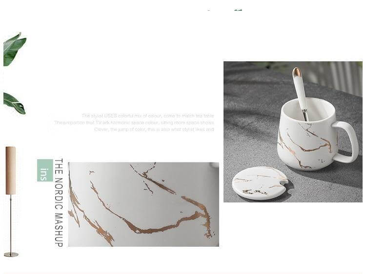 Elegant Marble Ceramic Coffee Mug Gift Set - MaviGadget