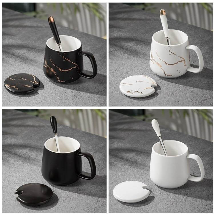 Elegant Marble Ceramic Coffee Mug Gift Set - MaviGadget