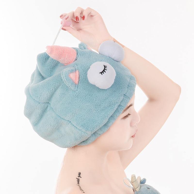 Cute Bath Towel Hair Dryer Hat - MaviGadget