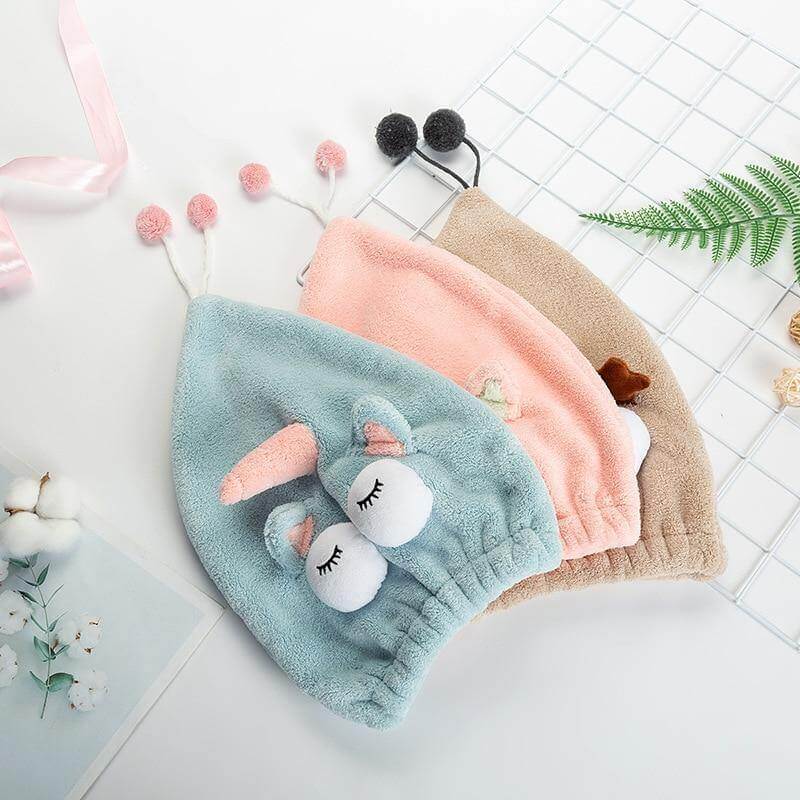 Cute Bath Towel Hair Dryer Hat - MaviGadget