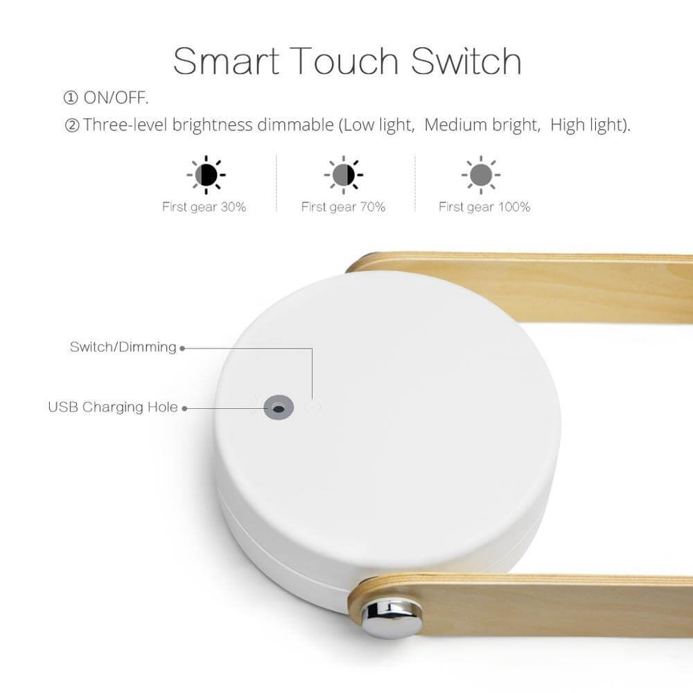 Touch Controlled Foldable Modern Table Reading Lamp - MaviGadget