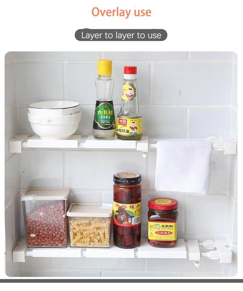 No-Drill Adjustable Kitchen Cabinet Organizer Rack - MaviGadget