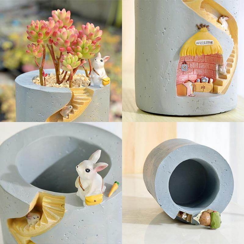 Creative Cozy Minimal Animal Life Flower Pot - MaviGadget
