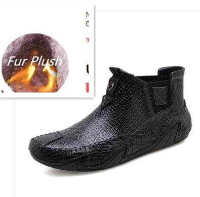 Leather Vintage Outdoor Fur Winter Ankle Boots - MaviGadget